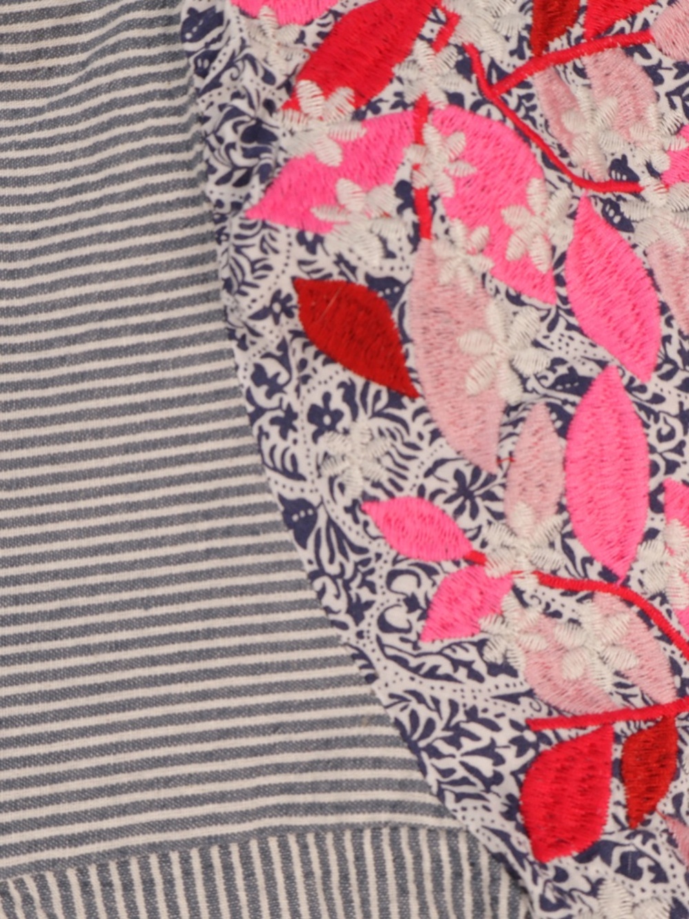 THML Striped Floral Balloon Sleeve Blouse Medium Boho Puff Sleeve Top - Picture 5 of 8